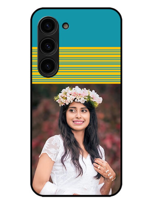 Custom Galaxy S23 Plus 5G Custom Metal Phone Case - Yellow and Blue Design