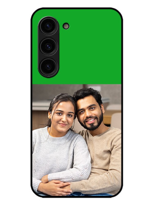 Custom Galaxy S23 Plus 5G Custom Metal Phone Case - Green Pattern Design