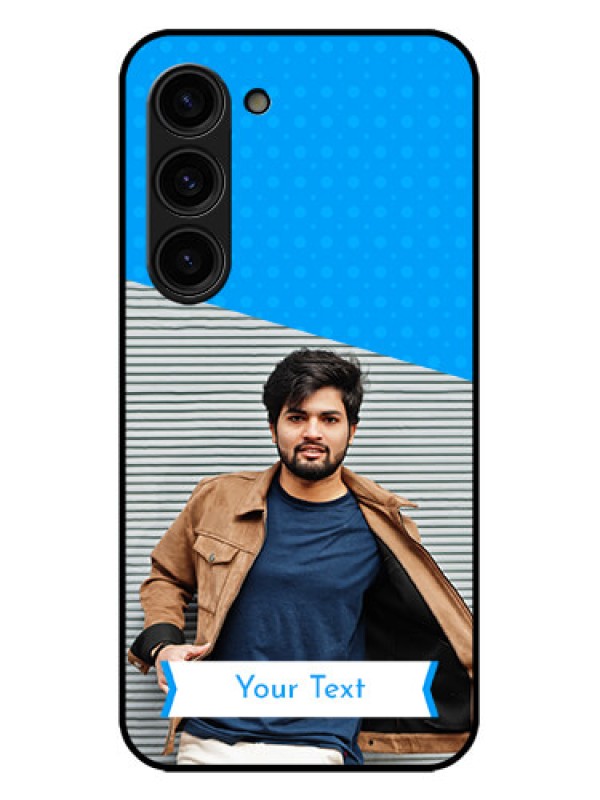 Custom Galaxy S23 Plus 5G Custom Metal Phone Case - Simple Blue Color Design
