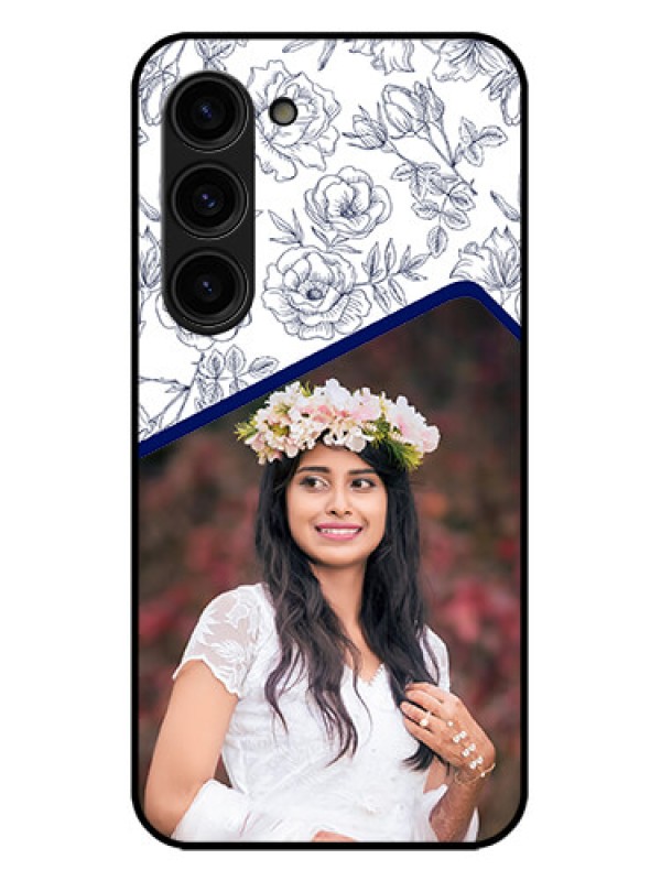 Custom Galaxy S23 Plus 5G Custom Metal Phone Case - Classy Floral Design