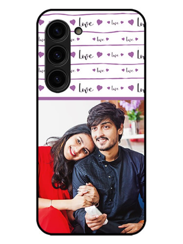 Custom Galaxy S23 Plus 5G Custom Metal Phone Case - Couples Heart Design