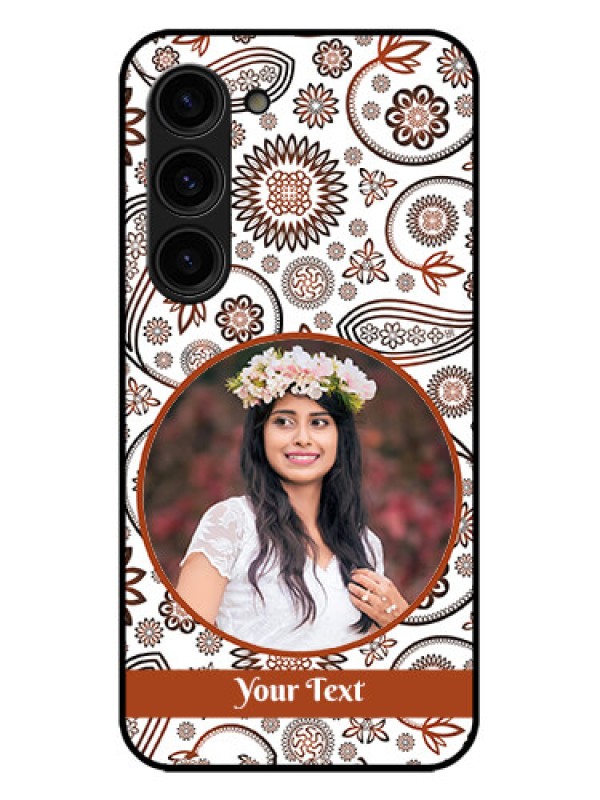 Custom Galaxy S23 Plus 5G Custom Metal Phone Case - Abstract Flower Design
