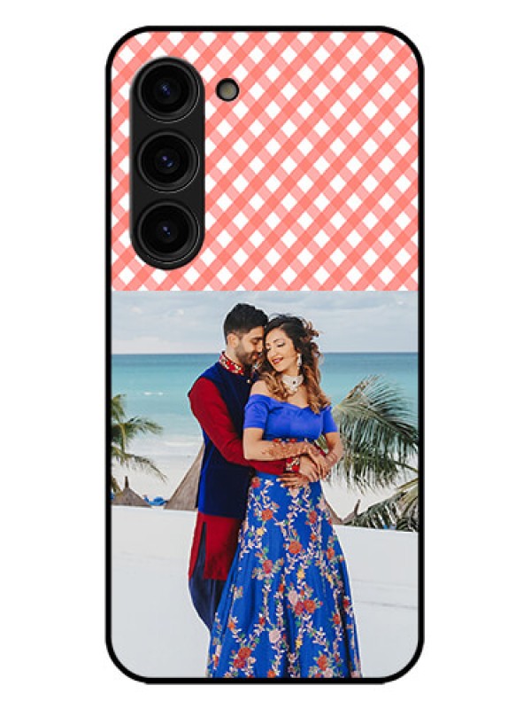 Custom Galaxy S23 Plus 5G Custom Metal Phone Case - Pink Pattern Design