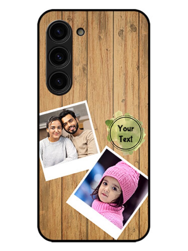 Custom Galaxy S23 Plus 5G Custom Metal Phone Case - Wooden Texture Design