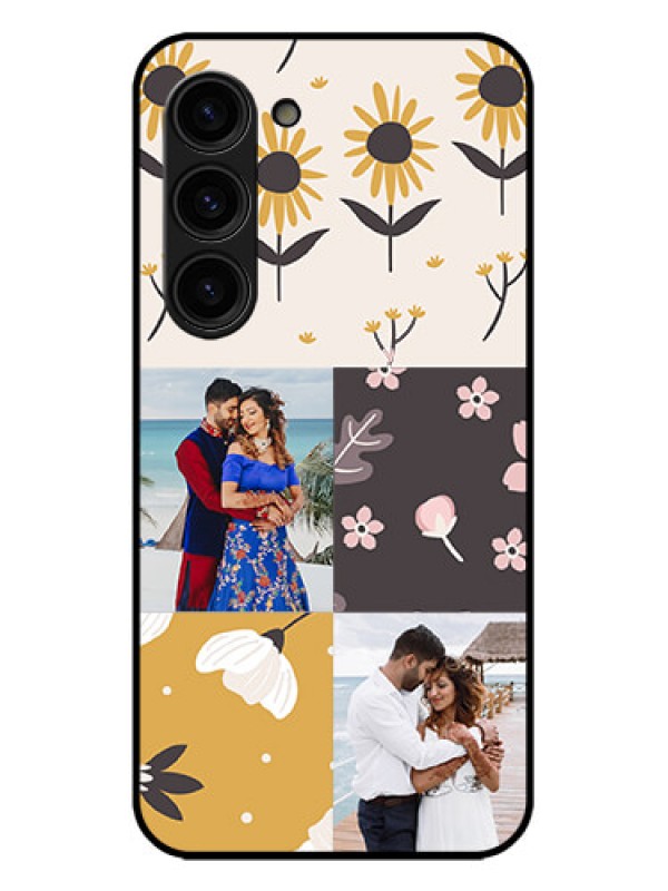 Custom Galaxy S23 Plus 5G Custom Metal Phone Case - 3 Images With Floral Design