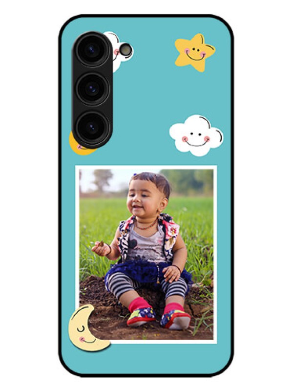 Custom Galaxy S23 Plus 5G Custom Metal Phone Case - Smiley Kids Stars Design