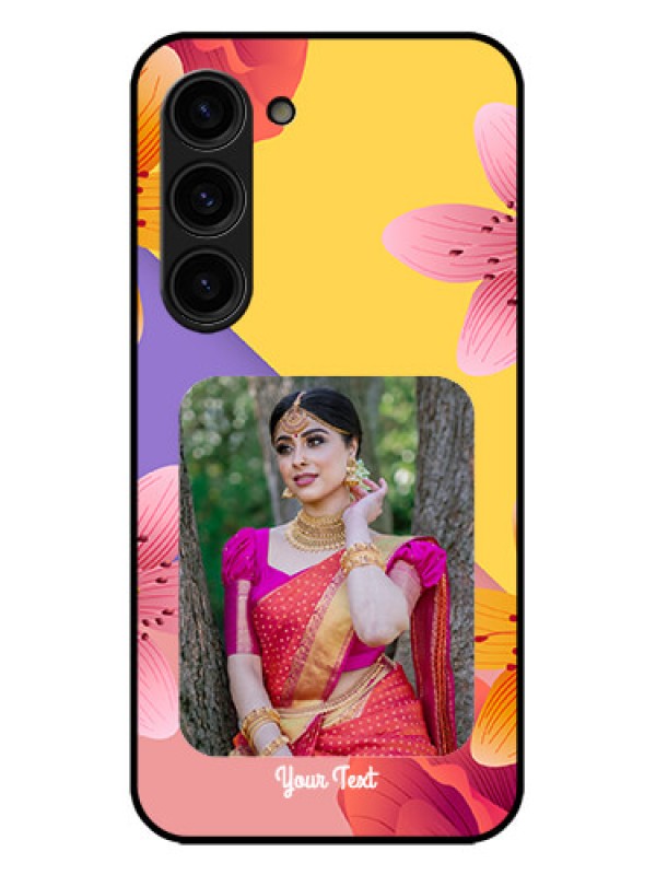 Custom Galaxy S23 Plus 5G Custom Metal Phone Case - 3 Image With Vintage Floral Design