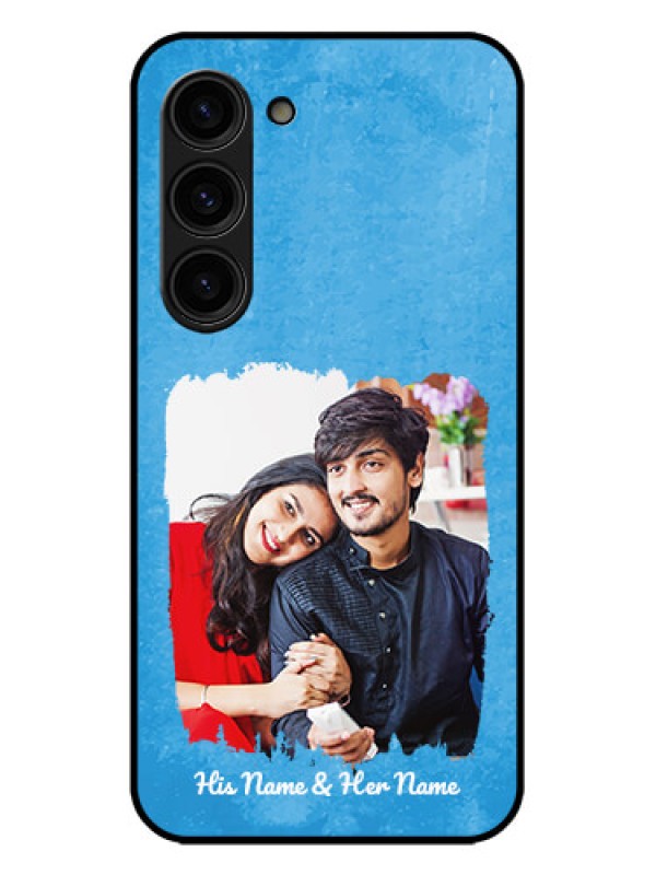 Custom Galaxy S23 Plus 5G Custom Metal Phone Case - Blue Color Vintage Design