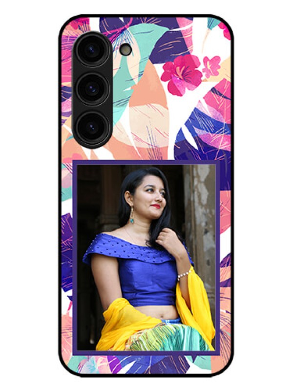 Custom Galaxy S23 Plus 5G Custom Metal Phone Case - Abstract Floral Design