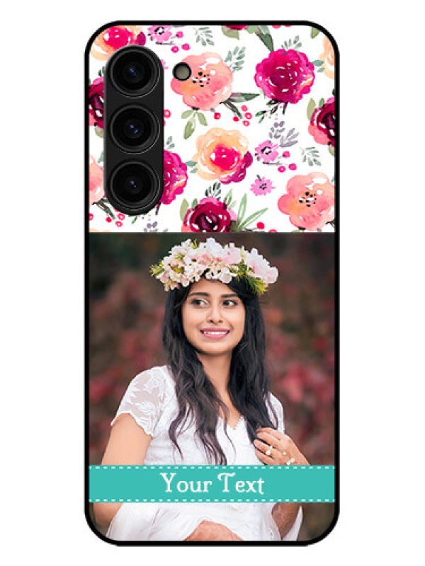 Custom Galaxy S23 Plus 5G Custom Metal Phone Case - Water Colors Floral Design