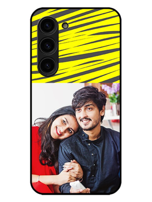 Custom Galaxy S23 Plus 5G Custom Metal Phone Case - Yellow Abstract Design