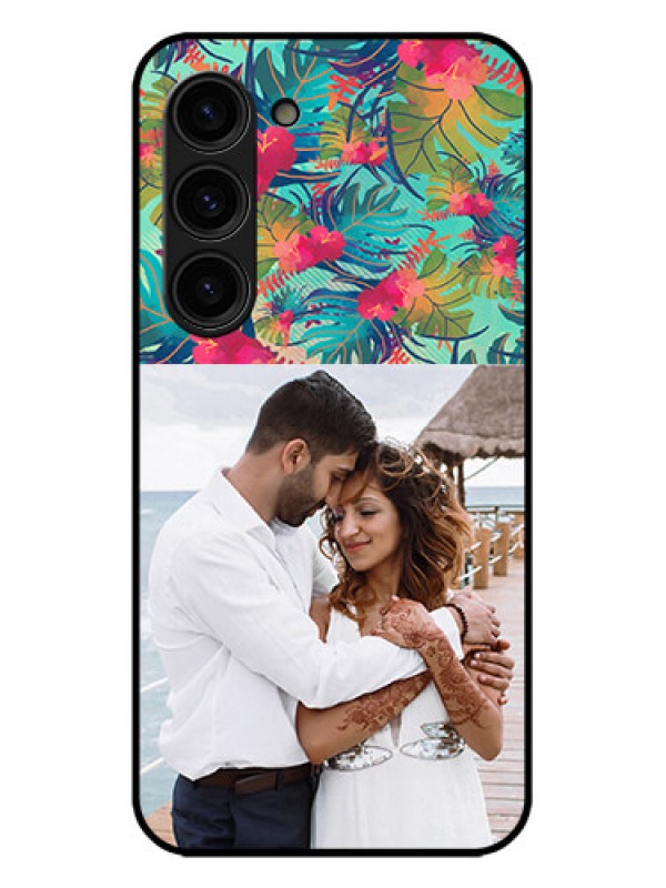 Custom Galaxy S23 Plus 5G Custom Metal Phone Case - Watercolor Floral Design