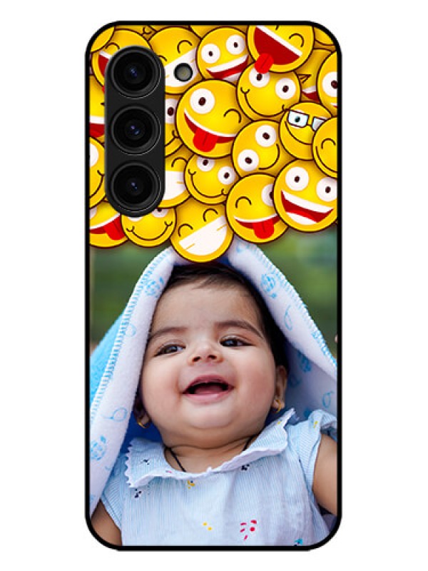 Custom Galaxy S23 Plus 5G Custom Metal Phone Case - With Smiley Emoji Design