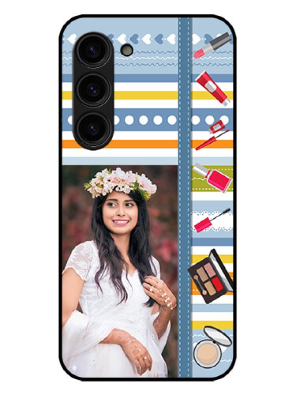 Custom Galaxy S23 Plus 5G Custom Metal Phone Case - Makeup Icons Design