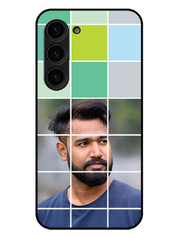 Custom Galaxy S23 Plus 5G Custom Metal Phone Case - With White Box Pattern