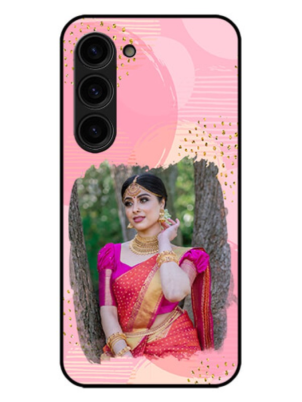 Custom Galaxy S23 Plus 5G Custom Metal Phone Case - Gold Glitter Splash Design