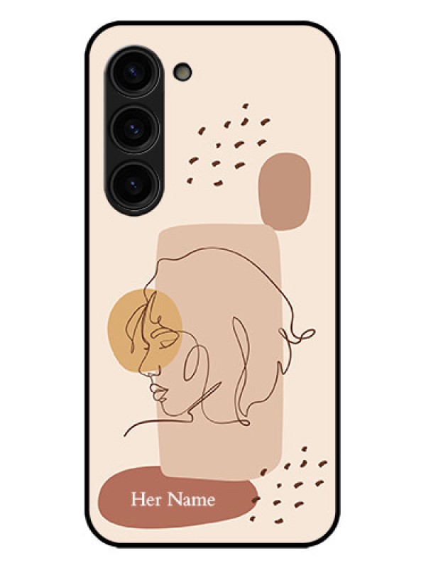 Custom Galaxy S23 Plus 5G Custom Metal Phone Case - Calm Woman Line Art Design