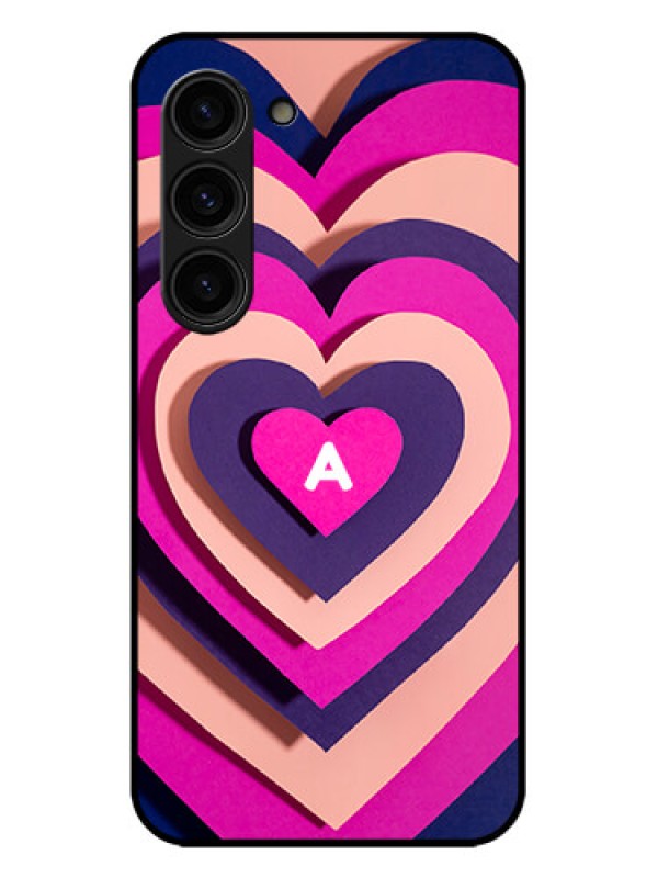 Custom Galaxy S23 Plus 5G Custom Metal Phone Case - Cute Heart Pattern Design