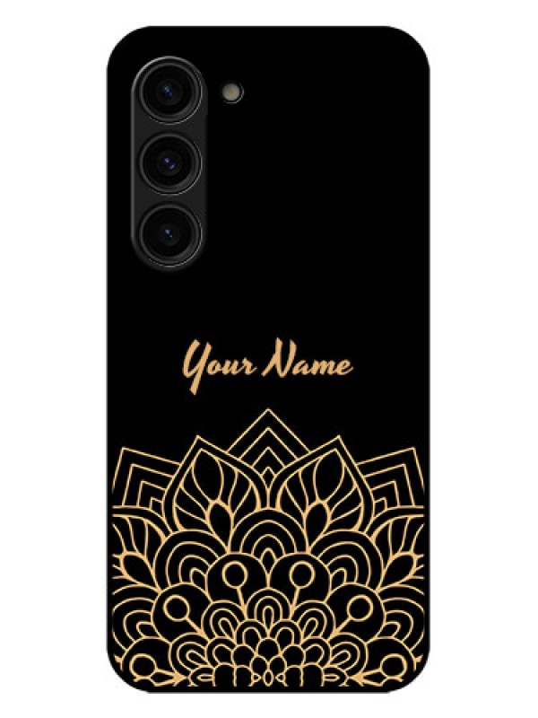 Custom Galaxy S23 Plus 5G Custom Metal Phone Case - Golden Mandala Design