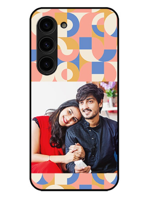 Custom Galaxy S23 Plus 5G Custom Metal Phone Case - Semi - Circle Maze Pattern Design