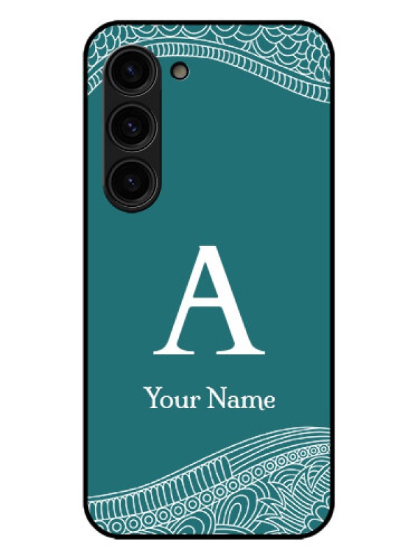 Custom Galaxy S23 Plus 5G Custom Metal Phone Case - Line Art Pattern With Custom Name Design
