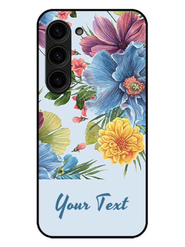 Custom Galaxy S23 Plus 5G Custom Metal Phone Case - Stunning Watercolored Flowers Painting Design