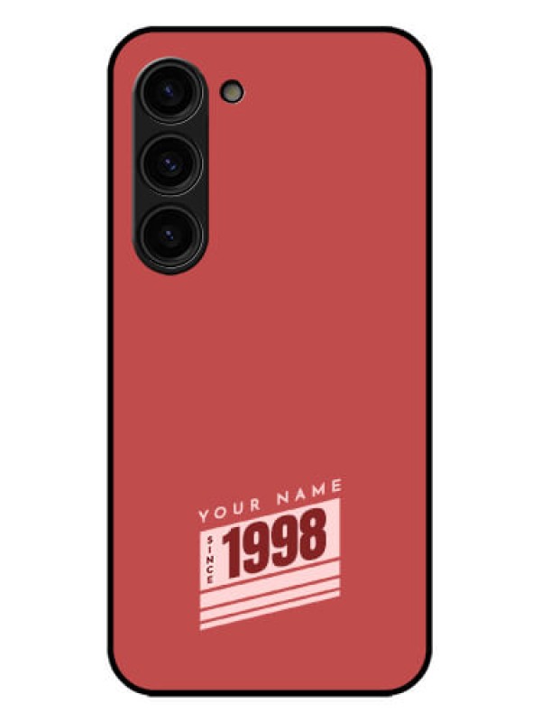 Custom Galaxy S23 Plus 5G Custom Metal Phone Case - Red Custom Year Of Birth Design