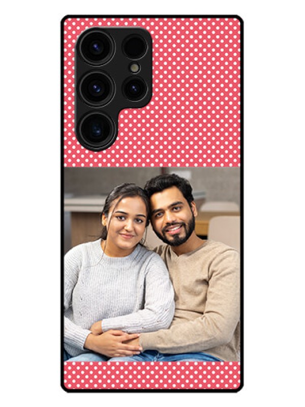 Custom Galaxy S23 Ultra 5G Custom Metal Phone CaseWhite Dotted Design