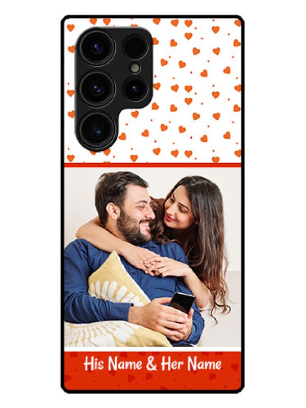 Custom Galaxy S23 Ultra 5G Custom Metal Phone CaseOrange Love Symbol Design