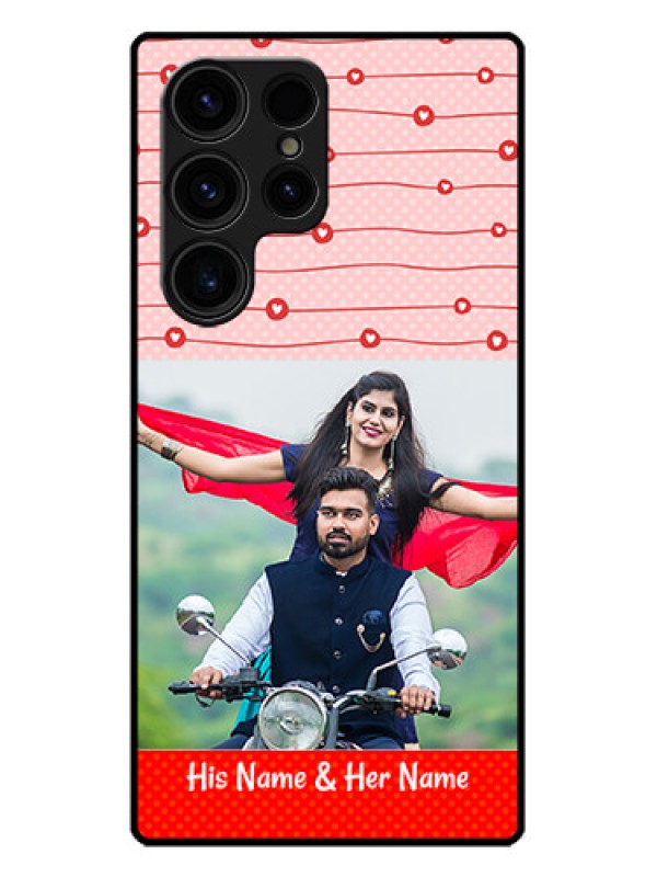 Custom Galaxy S23 Ultra 5G Custom Metal Phone CaseRed Pattern Case Design
