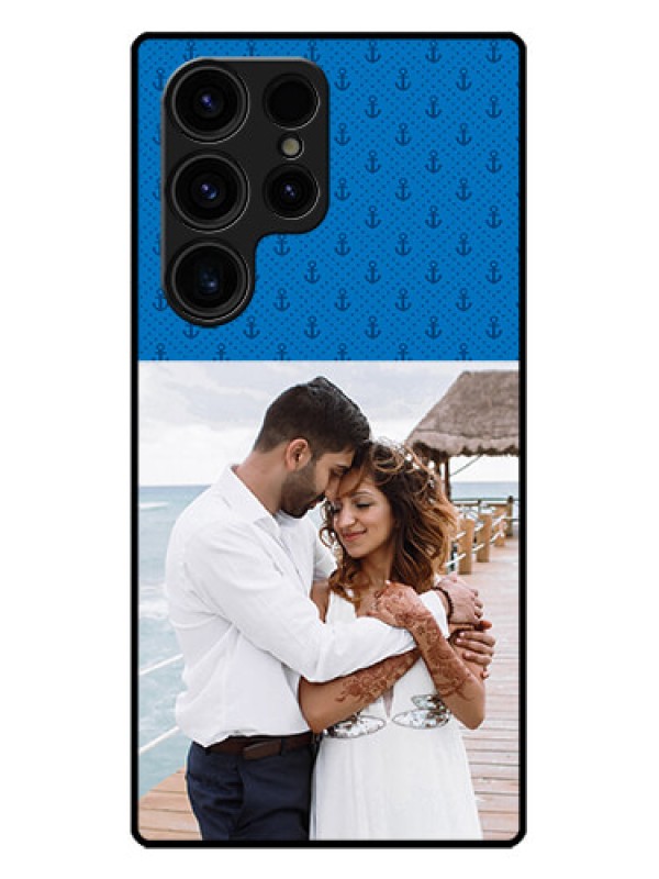 Custom Galaxy S23 Ultra 5G Custom Metal Phone CaseBlue Anchors Design