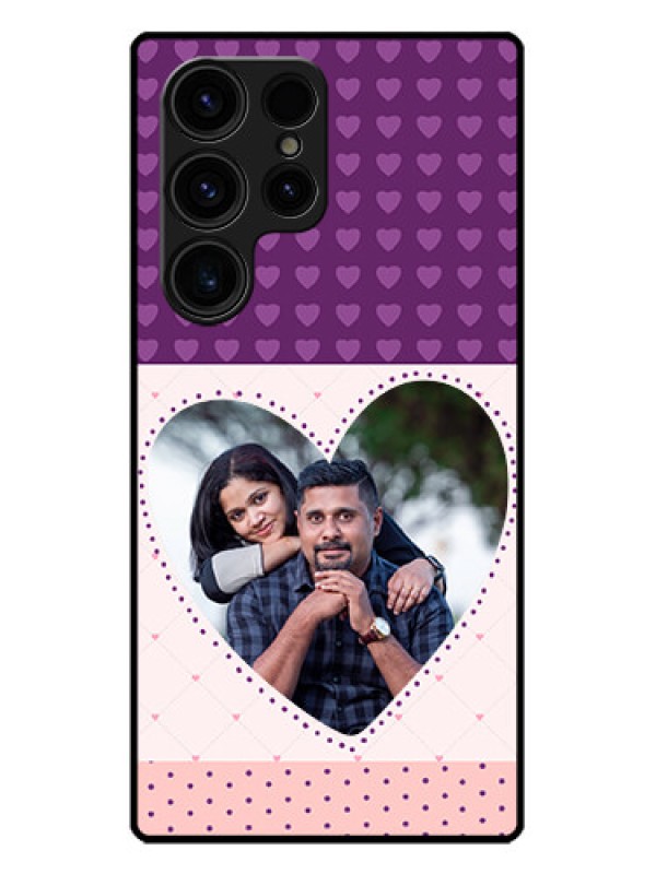 Custom Galaxy S23 Ultra 5G Custom Metal Phone CaseViolet Love Dots Design