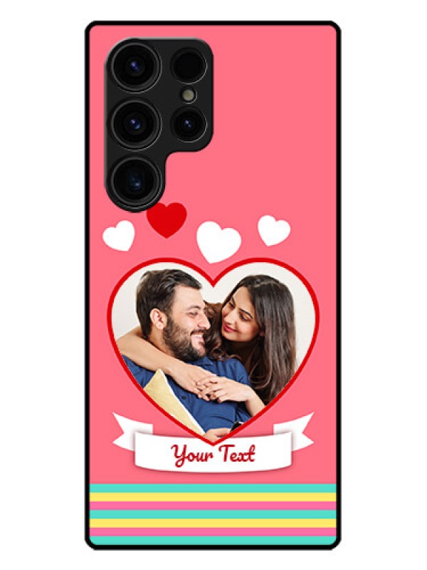 Custom Galaxy S23 Ultra 5G Custom Metal Phone CaseLove Shapes Doodle Design