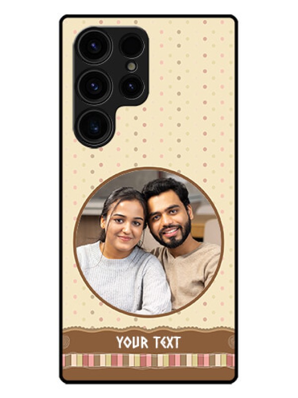 Custom Galaxy S23 Ultra 5G Custom Metal Phone CaseBrown Dotted Mobile Case Design