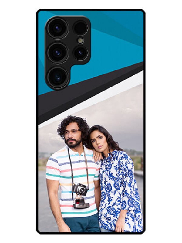 Custom Galaxy S23 Ultra 5G Custom Metal Phone CaseSimple Pattern Photo Upload Design