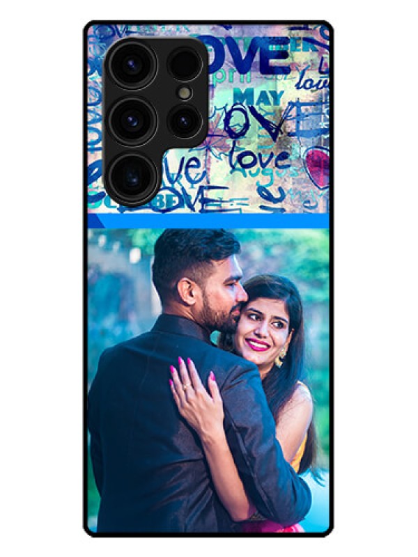 Custom Galaxy S23 Ultra 5G Custom Metal Phone CaseColorful Love Design