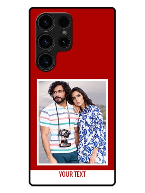 Custom Galaxy S23 Ultra 5G Custom Metal Phone CaseRed Color Design