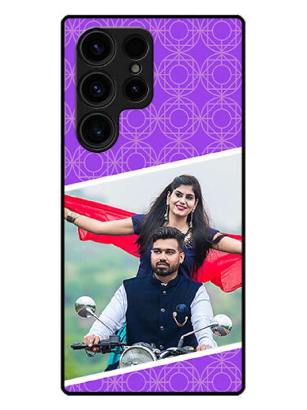 Custom Galaxy S23 Ultra 5G Custom Metal Phone CaseViolet Color Pattern Design