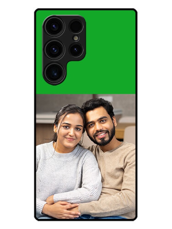 Custom Galaxy S23 Ultra 5G Custom Metal Phone CaseGreen Pattern Design