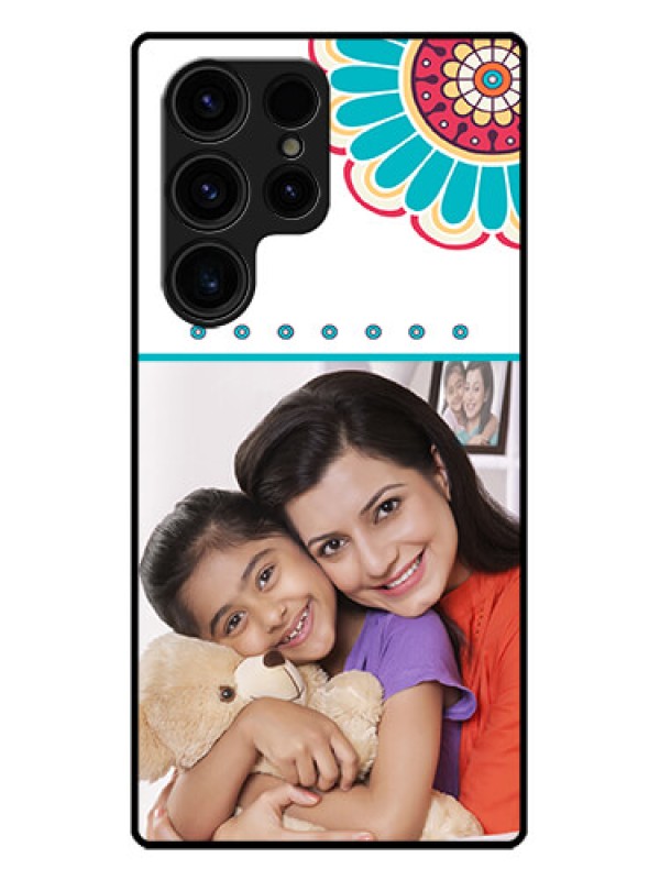 Custom Galaxy S23 Ultra 5G Custom Metal Phone CaseFlower Design