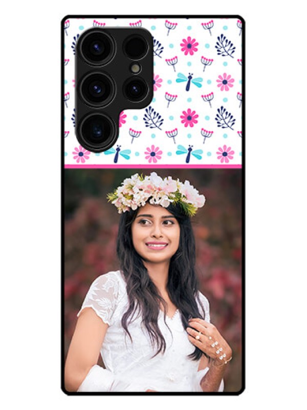 Custom Galaxy S23 Ultra 5G Custom Metal Phone CaseColorful Flower Design