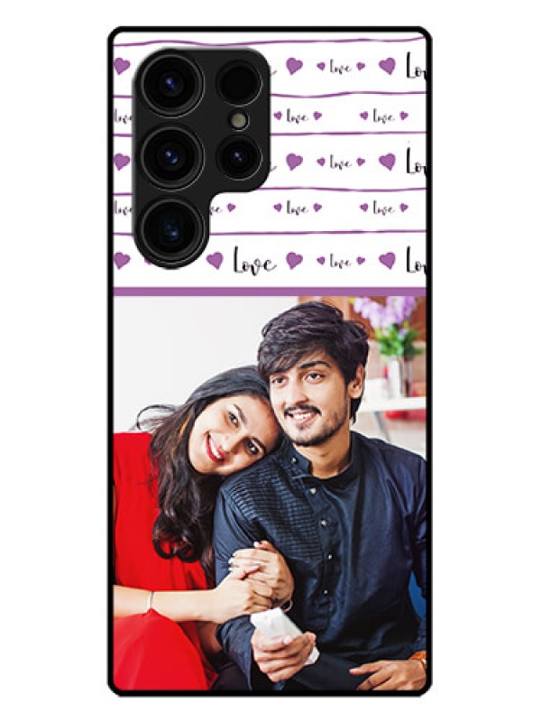 Custom Galaxy S23 Ultra 5G Custom Metal Phone CaseCouples Heart Design