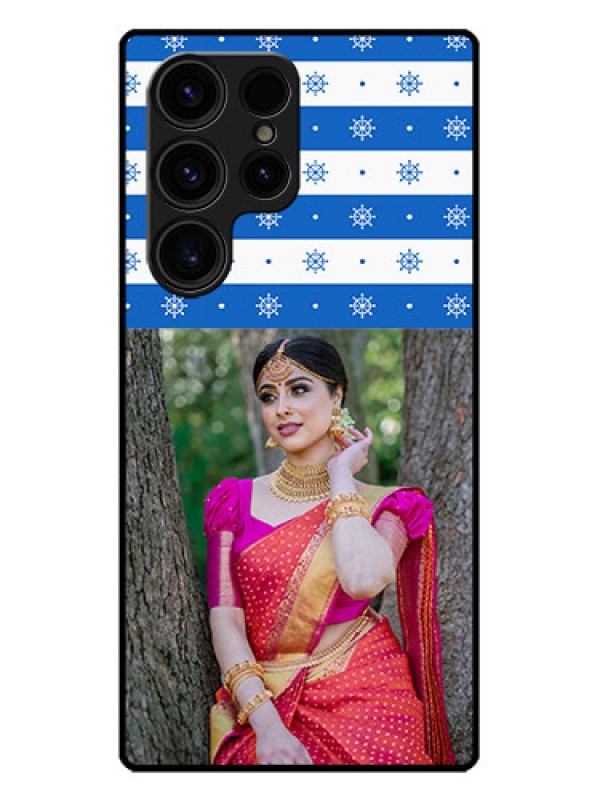 Custom Galaxy S23 Ultra 5G Custom Metal Phone CaseSnow Pattern Design