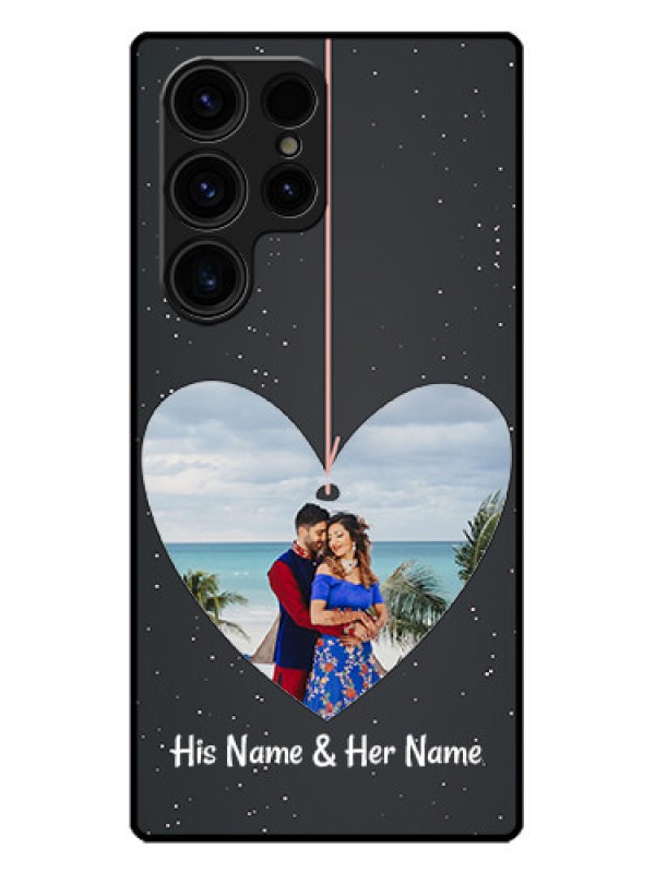 Custom Galaxy S23 Ultra 5G Custom Metal Phone CaseHanging Heart Design