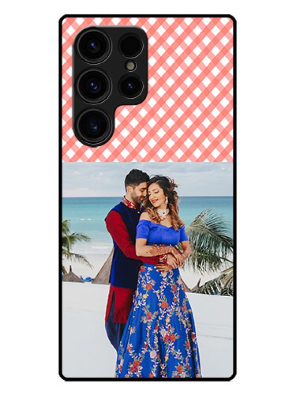 Custom Galaxy S23 Ultra 5G Custom Metal Phone CasePink Pattern Design