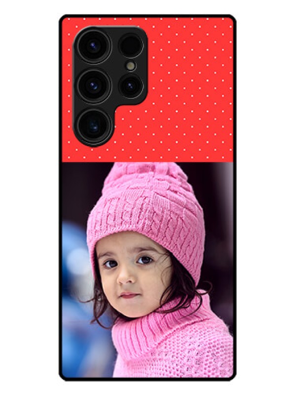 Custom Galaxy S23 Ultra 5G Custom Metal Phone CaseRed Pattern Design