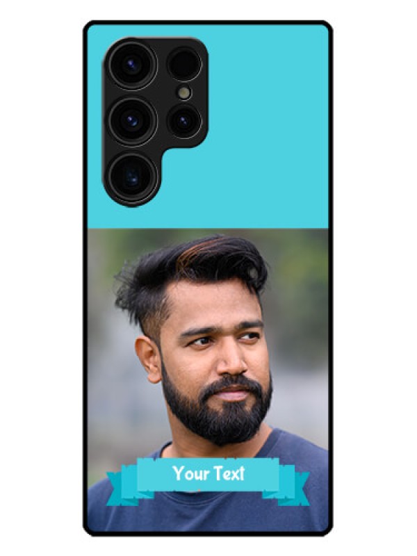 Custom Galaxy S23 Ultra 5G Custom Metal Phone CaseBlue Color Design