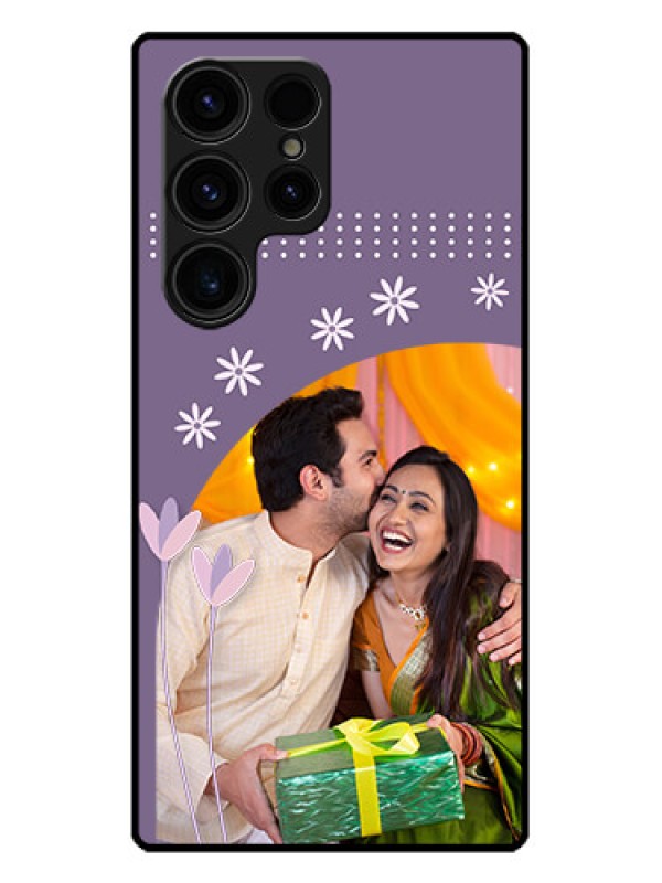 Custom Galaxy S23 Ultra 5G Custom Metal Phone CaseLavender Flowers Design