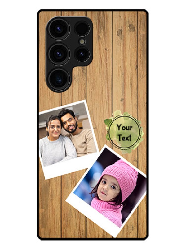 Custom Galaxy S23 Ultra 5G Custom Metal Phone CaseWooden Texture Design