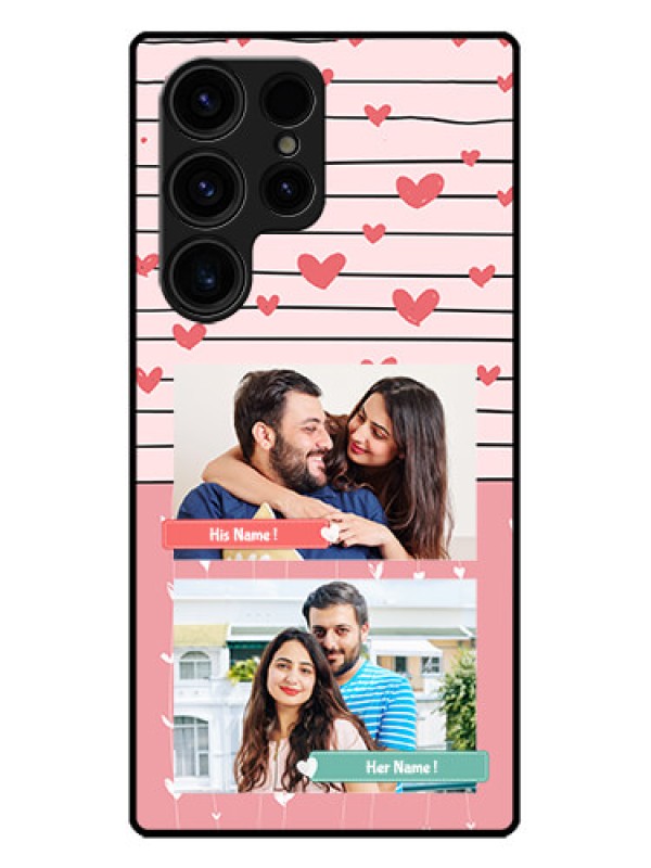 Custom Galaxy S23 Ultra 5G Custom Metal Phone CasePhoto With Heart Design